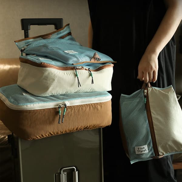 Medium Rejseopbevaringspose - Nylon Multi-Purpose Organizer til Tøj, Sko & Toiletartikler Blue Blue