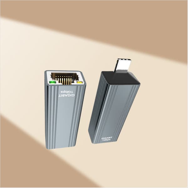 USB-C till Gigabit Ethernet-adapter - Elegant aluminiumdesign