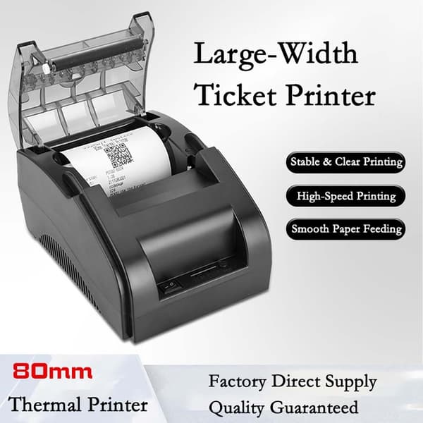 80mm Termisk Printer - USB + Bluetooth Forbindelse til Kvitteringer og Etiketter