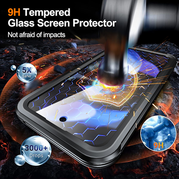 Google Pixel 9A magnetisk cover med 9H hærdet glas bagside Sort