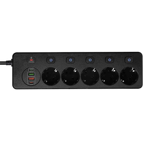BKL-505 EU Snabbladdande Power Strip Svart