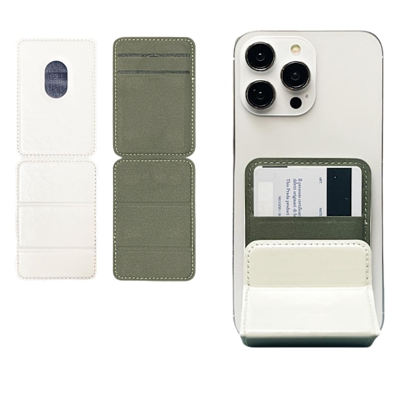 Foldbar magnetisk kortholder med stativ til bagsiden af telefonen Sort