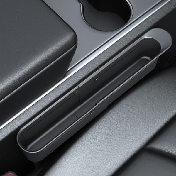 Justerbart bilstol gap organizer sæt Black Black