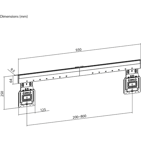 Ultraslim TV-väggfäste Basic FIXED (XL), svart