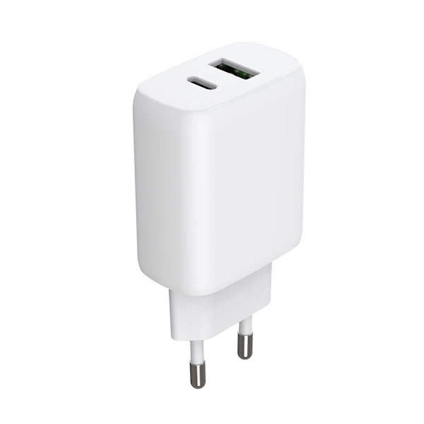 Laddare 220V 1xUSB-C + 1xUSB-A PD/PPS 30W + 18W QC Vit