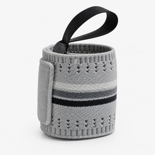 Handledsomslag i nylon för tyngdlyftning med tumögla och justerbar kompression Grey Grey