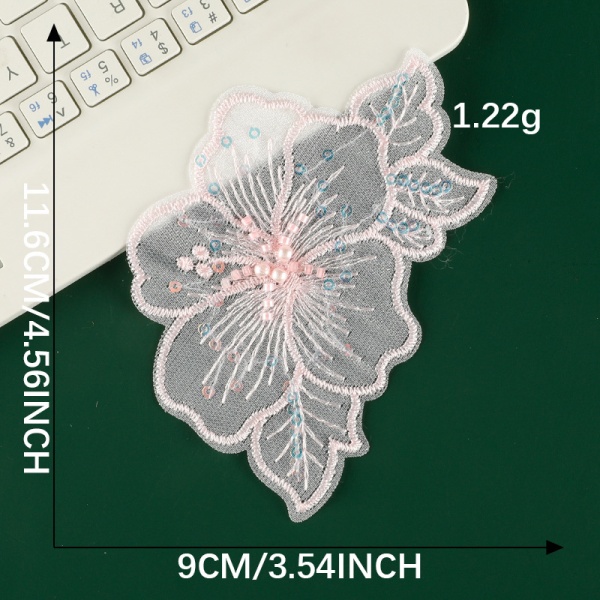 12-delt Lace Flower Applique Broderede Patches til DIY Crafts