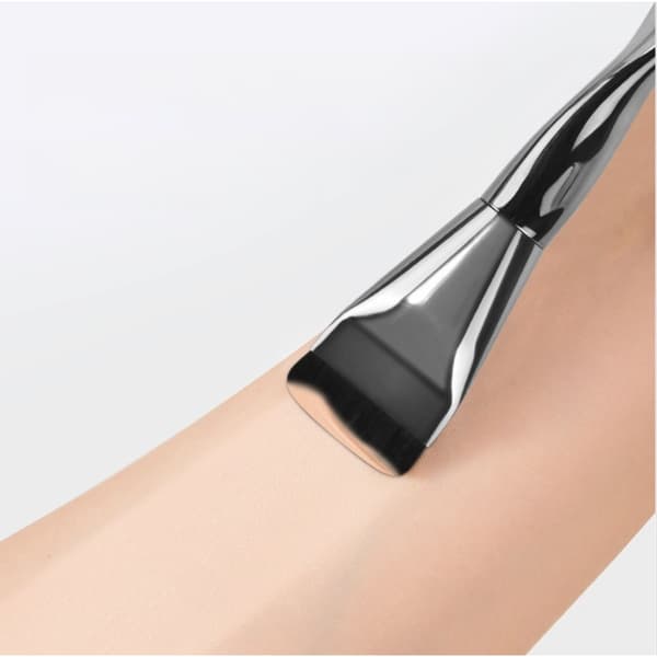 Spiral Flat-Top Foundation Brush 2-pack Silver syntetiska borsthår Flat Head Liquid Foundation Brush