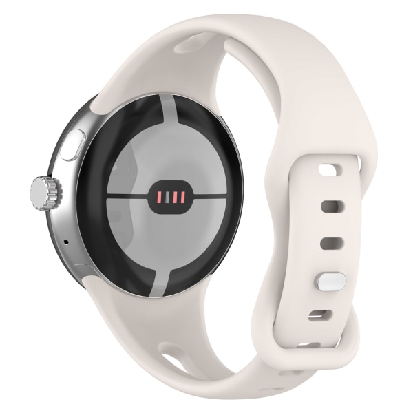 Smal mjuk sportklockarm i silikon kompatibel med Google Pixel Watch 1/2 Vit