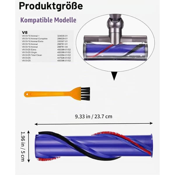 Varaosaharjarullat Dyson V8 -pölynimureihin, 2 kpl, sininen ABS, helppo asennus kodin siivoukseen