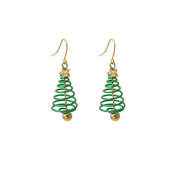 Juletræ øreringe 1 par Grön
