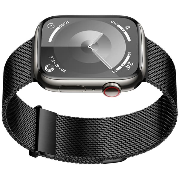 Grafitgrå Milanese Loop-armband för Apple Watch Black S Black S
