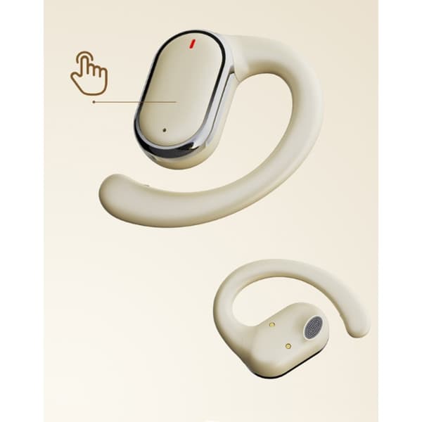 X93 Bluetooth-hörlurar med öppen passform, roterbara öronkrokar, riktat ljud och 14.2 mm dynamiska element för vardagslyssning White White