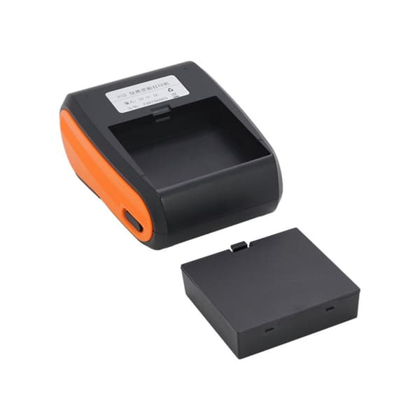 Bærbar termisk kvitteringsprinter Bluetooth til mobil POS og butik — 58mm, 90mm/s, 203DPI, USB+Bluetooth, orange, 2500mA batteri