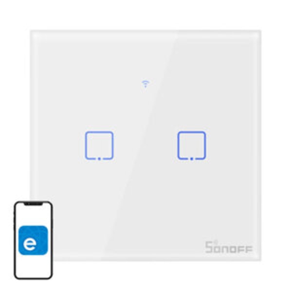 Smart Switch WiFi + RF 433 Sonoff T1 EU TX (2-kanals)