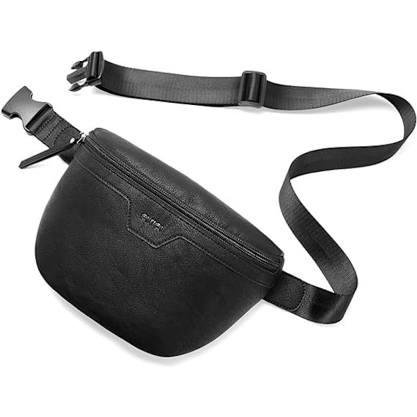 Säädettävä hihna Crossbody vyötärölaukku Musta