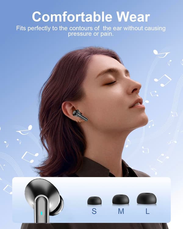 Trådlösa 5.4 Bluetooth-hörlurar DP4 Lång batteritid Black Black