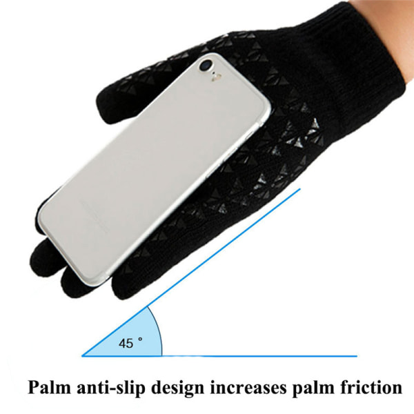Fingervantar med touch och antislip Svart (L)