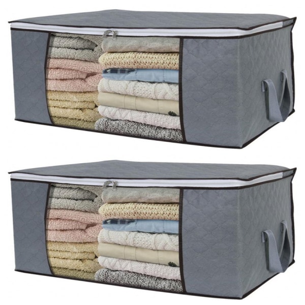 Förvaringsväska för lakan, täcken, kläder 60x43x35 cm Grå 2-pack