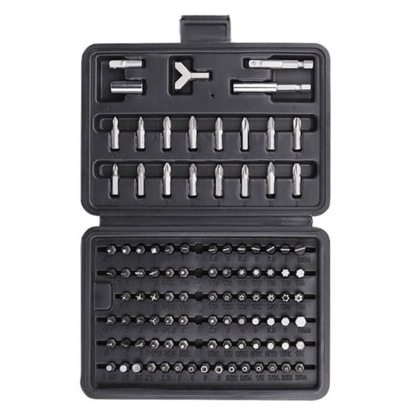 100 Dele Skruetrækkerbitsæt - Krom Vanadium Stål, Phillips, Flad, Hex & Torx Bits