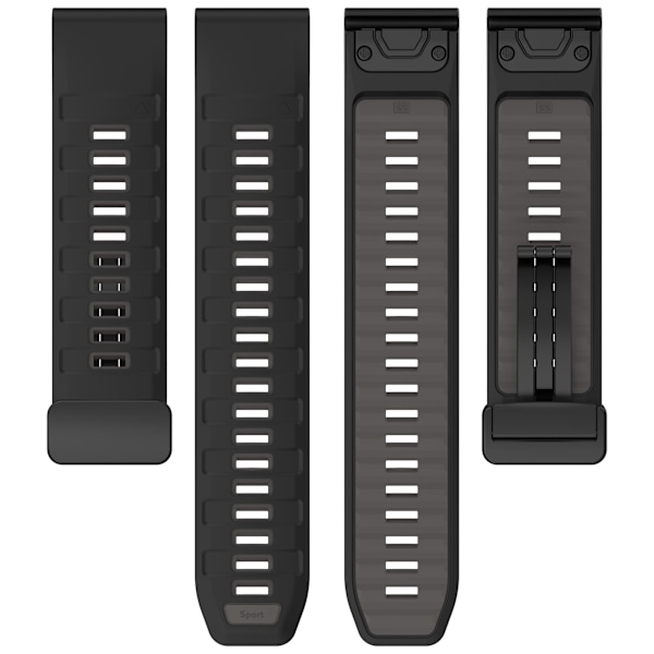 Urrem til Garmin Smartwatch Sort+grå 22 mm
