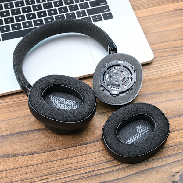 Premium Sort Læder & Mesh Ørepuder til JBL LIVE500BTNC