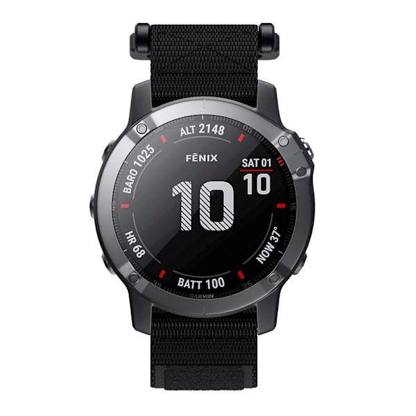 Garmin Fenix 6X/5X/3/3 HR armband 26 mm Nylon Svart