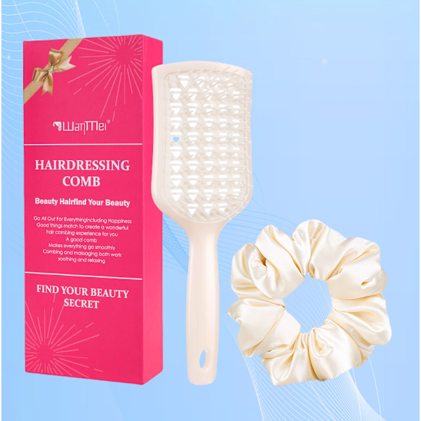 Utredningskamset med hårbottenmassageapparat - presentset med 2 delar Gul