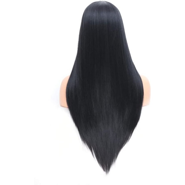 Peruukki pitkät suorat hiukset synteettinen 65 cm Musta