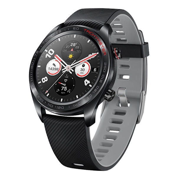 Musta ja harmaa silikoninen ranneke 22 mm - Honor Watch GT Magic