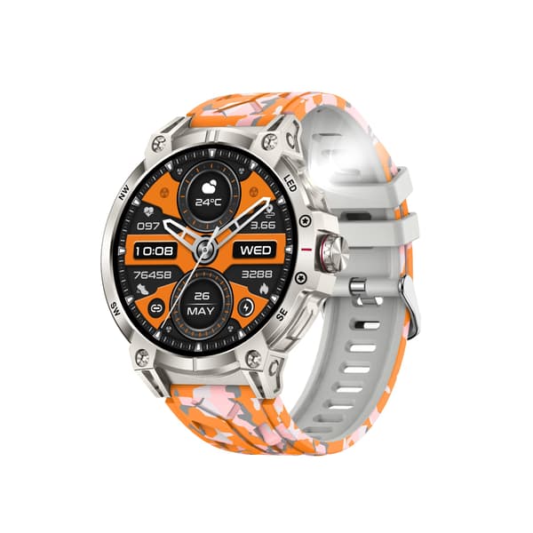 Multifunktionelt smartwatch med sundhedsovervågning og Bluetooth-opkald Grey+Orange Grey+Orange