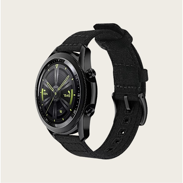 Vävd Canvas Quick Release Klockarmband för Huawei GT4 Svart 20 mm
