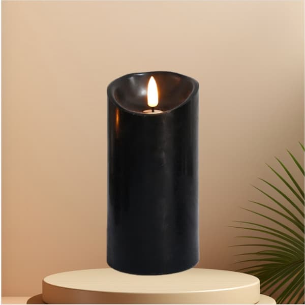 Magic Black Series LED Elektronisk Ljuslykta (7.5cm Diameter, 15cm Höjd)