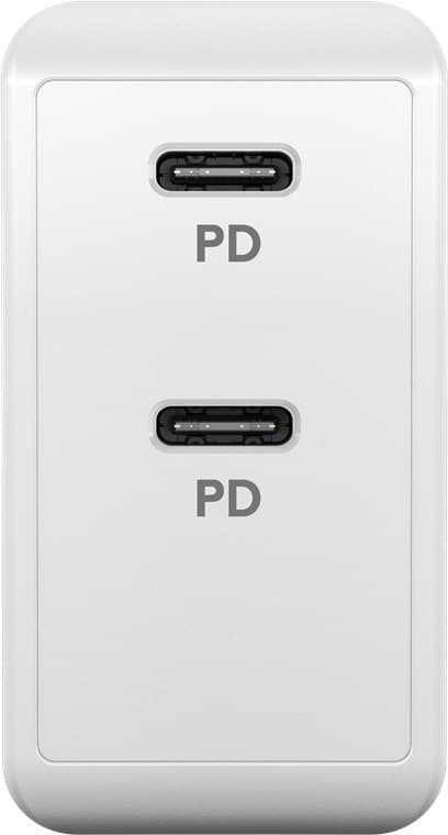 USB-C™ PD dobbelt hurtigoplader (36 W) hvid