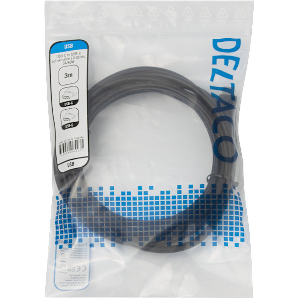 USB-C C-C active cable, 10Gbps, 3A, 3m