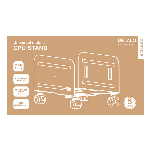 Office Universal mobile CPU stand, black