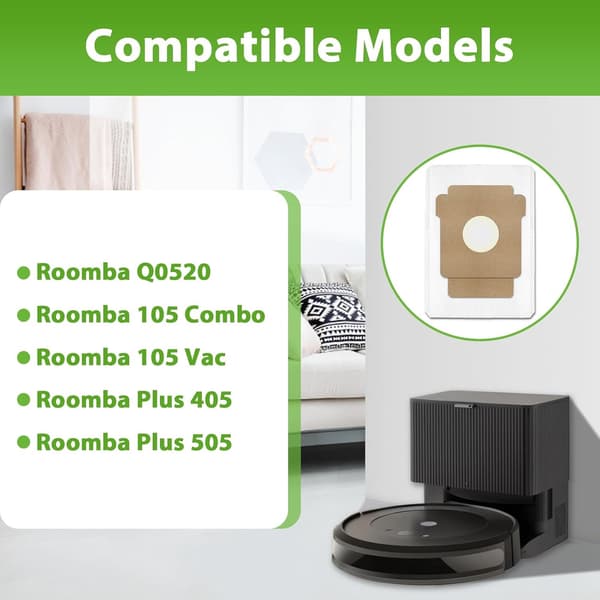 10-pak erstatningsstøvposer kompatible med iRobot Roomba Essential, Plus og Max-serien