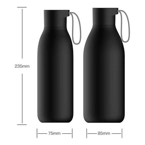 Älykäs vesipullo UV-steriloinnilla - 750ml Black Black