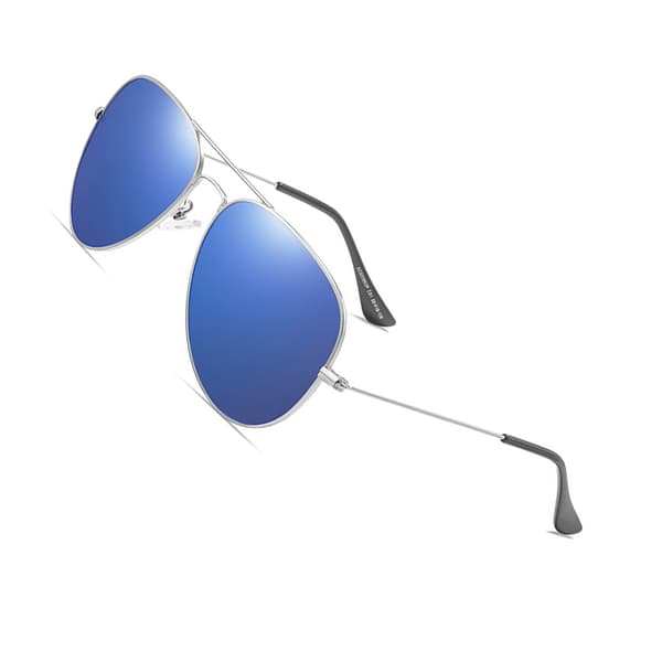 Stilrena silverbågade solglasögon med polariserade linser Blue Blue