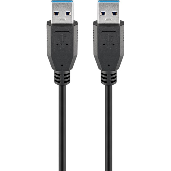 USB-A-kabel, USB 3.0, 0,5 m, svart