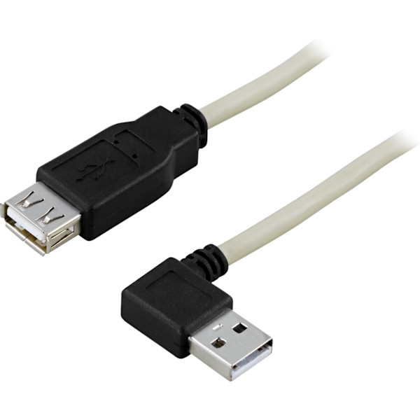 USB 2.0 cable Type A male angled Type A fe 0.2m white/black