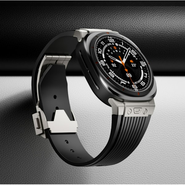 Premium silikonerem til Samsung Galaxy Watch 7 47mm Ultra Sort
