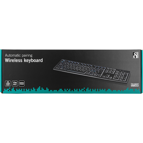 Wireless keyboard Nordic USB nanoreceiver 10m range black