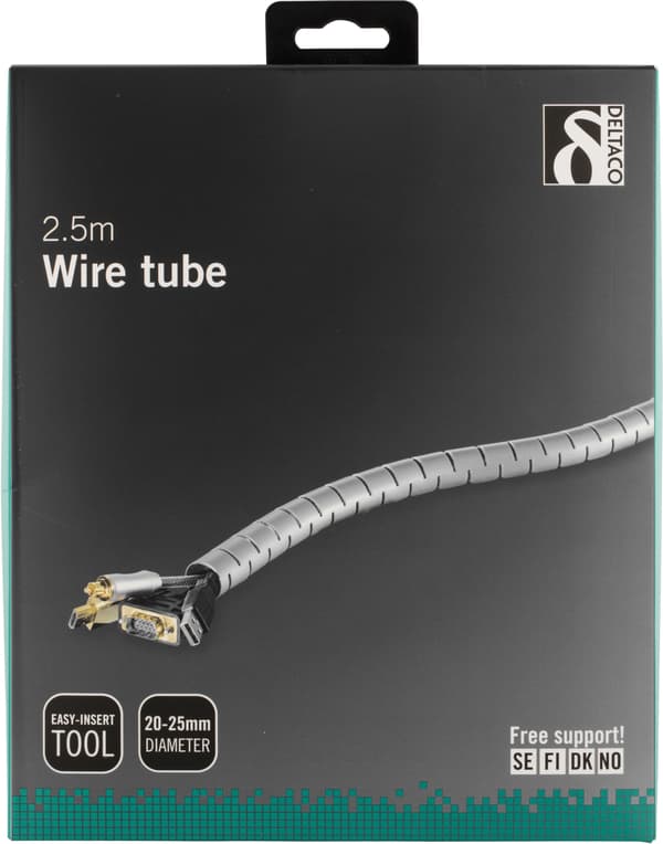 Nylon wire tube, 25mm diameter tool included, 2.5m, silver