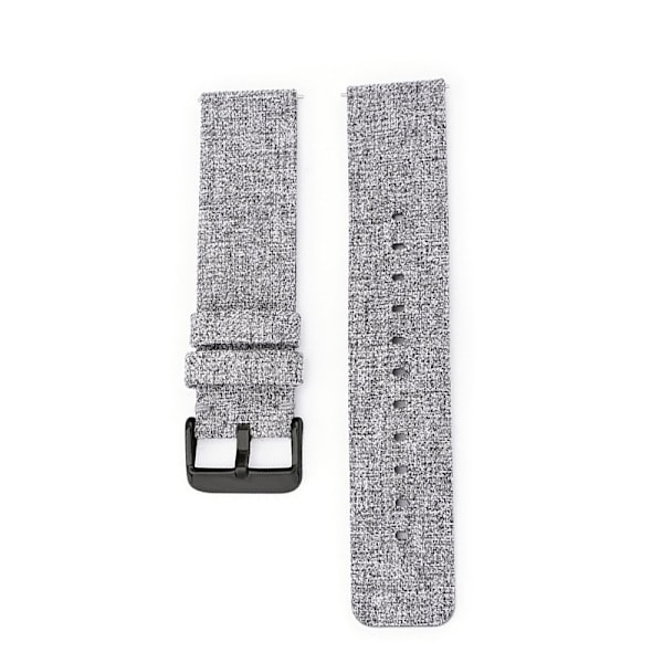 Canvas Urrem - Lysegrå med Sort Spænde 12 mm 12 mm