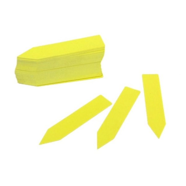 Växtetiketter / Plantskyltar för Enkel Växtidentifiering - 100 pack Gul 10x2 cm