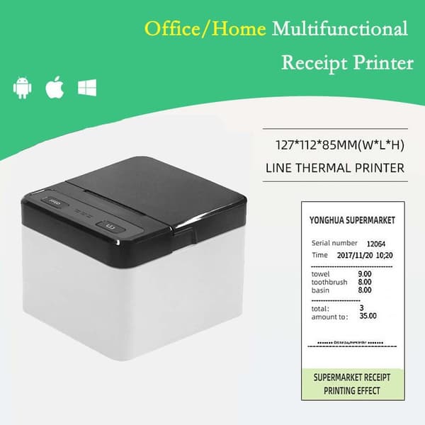 58mm USB+Bluetooth Lämpökuititulostin - Nopea, Kompakti POS-tulostin