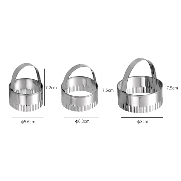 Set med kakmått, plommonblomma (3 delar) model 1