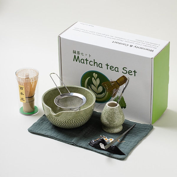 Matcha Whisk Sæt: SQ Jade Knife Matcha 8-Piece Rustfrit Stål