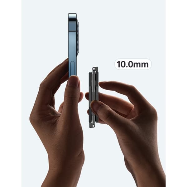 Magnetisk telefonstativ med dobbeltring, 360 graders rotation og justerbar zinklegering Silver Silver